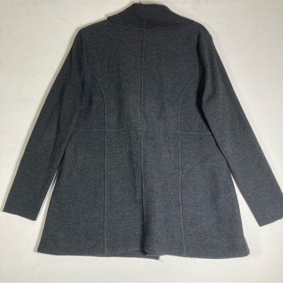 Alfani Charcoal Double-Breasted Pea Coat Merino Wool M Women’s Travel Cozy - Picture 6 of 13